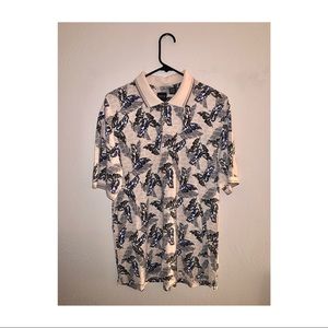 Arrow floral half-button shirt